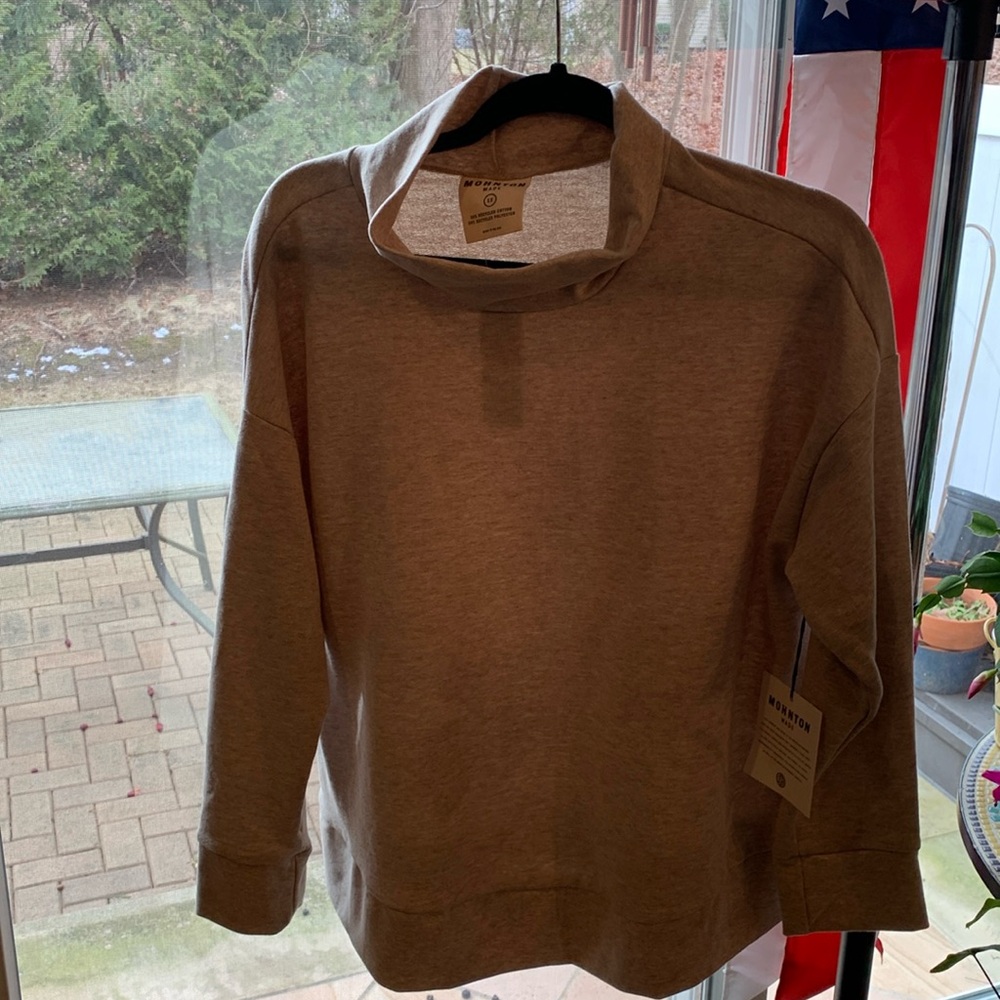 Mohnton Made Cowl Lightweight French Terry Beige 1X NWT
